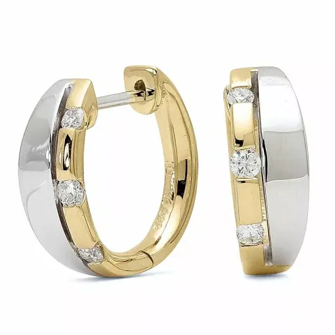 13 mm creol i 14 karat guld och vitguld med diamant