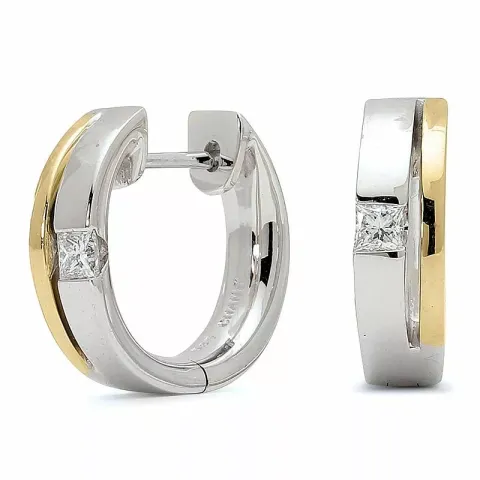 13 mm diamant creol i 14 karat guld och vitguld med diamant 