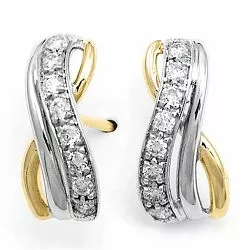 diamantörhängen i 14 karat guld och vitguld med diamant