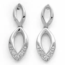 ovala briljiantöronringar i 14 karat vitguld med diamant 