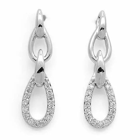Droppe diamantörhängen i 14 karat vitguld med diamanter 