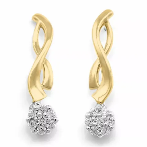 Diamant diamantörhängen i 14 karat guld och vitguld med diamanter