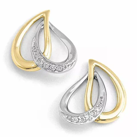 droppe diamantörhängen i 14 karat vitguld med diamant 