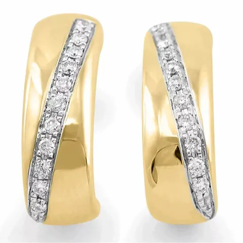 fyrkantigt diamant halvcreol i 14 karat guld med rhodium med diamant