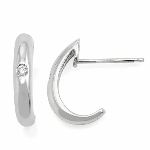 15 mm diamant halvcreol i 14 karat vitguld med diamanter 