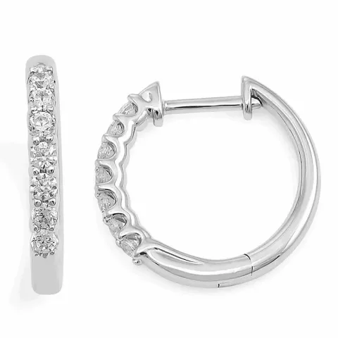 16 mm diamant creol i 14 karat vitguld med diamanter