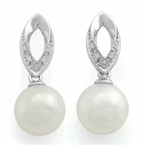 Diamant örhängestift i 14 karat vitguld med diamanter 