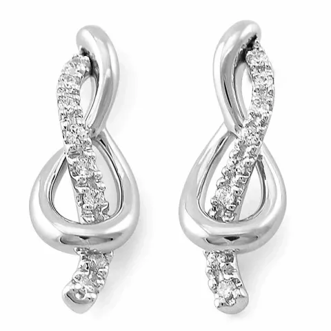 nyckel briljiantöronringar i 14 karat vitguld med diamant