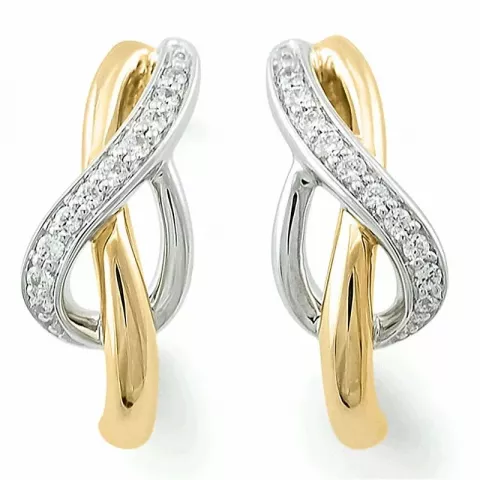 Smycke diamantörhängen i 14 karat guld och vitguld med diamanter 