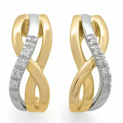 Diamantörhängen i 14 karat guld och vitguld med diamanter 