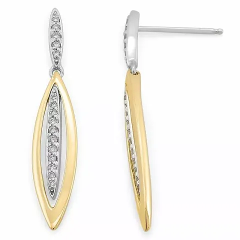 diamantörhängen i 14 karat guld och vitguld med diamant