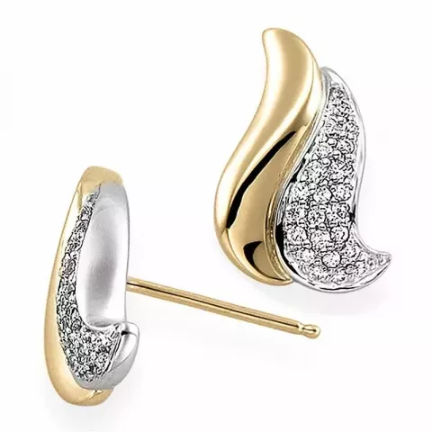 Diamant diamantörhängen i 14 karat guld och vitguld med diamanter 