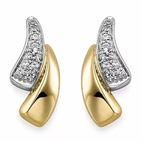 Diamant örhängen i 14 karat guld och vitguld med diamanter