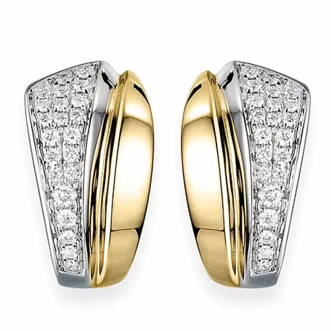 diamant creol i 14 karat guld och vitguld med diamant