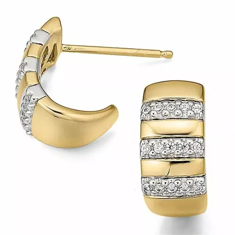 Diamant halvcreol i 14 karat guld och vitguld med diamanter