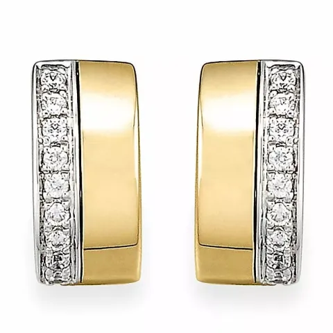 diamant halvcreol i 14 karat guld och vitguld med diamant