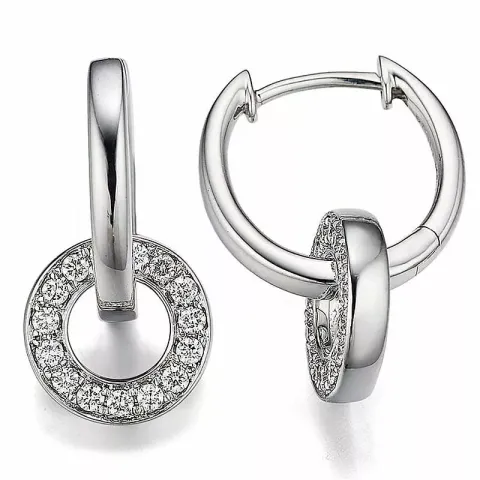 18 mm diamant creol i 14 karat vitguld med diamanter