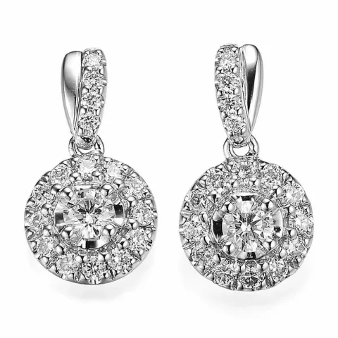 Äkta diamant örhängestift i 14 karat vitguld med diamanter