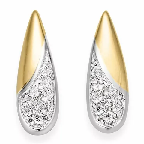 Droppe diamant örhängen i 14 karat guld och vitguld med diamanter