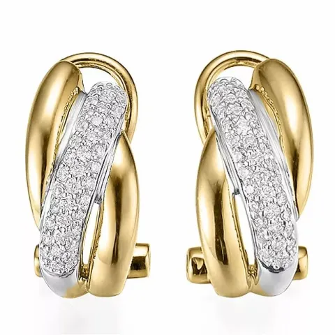 diamant örhängen i 14 karat guld och vitguld med diamant