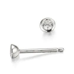2 x 0,05 ct solitäreörhängestift i 14 karat vitguld med diamant