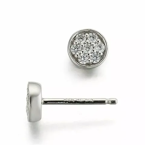 runda diamant vitguld örhängestift i 14 karat vitguld med diamant 