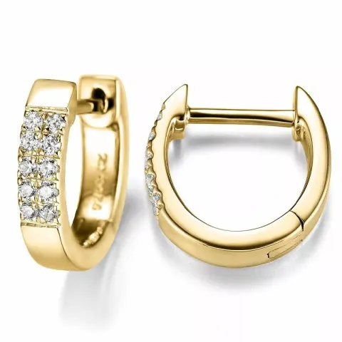 12 mm diamant creol i 14 karat guld med diamant 