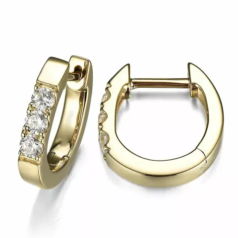 13 mm diamant creol i 14 karat guld med diamant 