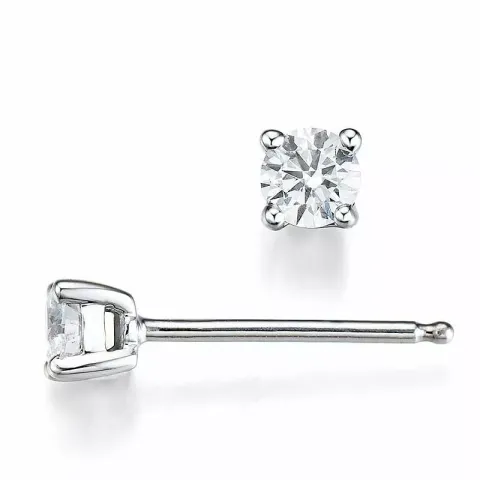 diamant solitäreörhängestift i 14 karat vitguld med diamant