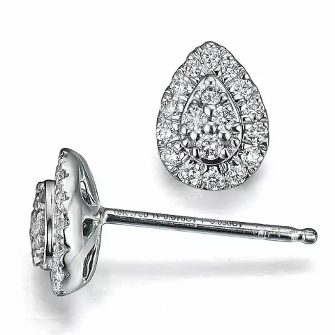 Droppe briljiantöronringar i 14 karat vitguld med diamanter