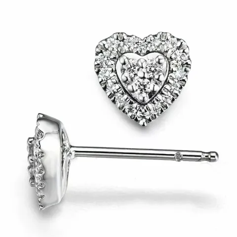 Hjärta diamantörhängen i 14 karat vitguld med diamanter