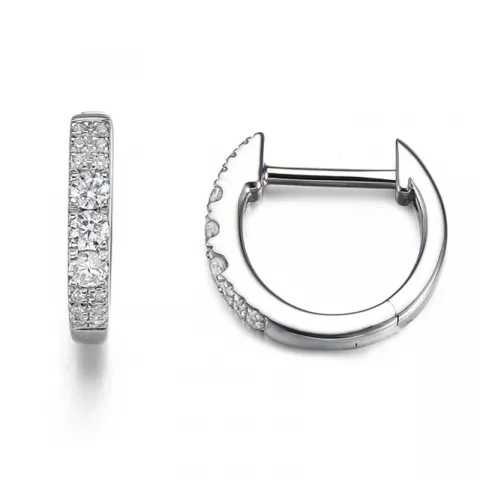 12 mm diamant creol i 14 karat vitguld med diamant 