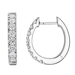 15 mm diamant creol i 14 karat vitguld med diamant