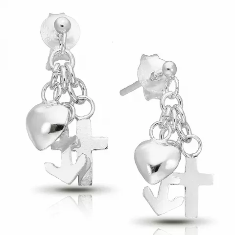 Tro-hopp-kärlek örhängen i silver