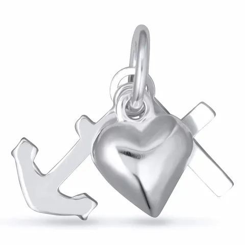 Hjärta tro-hopp-kärlek hängen i silver