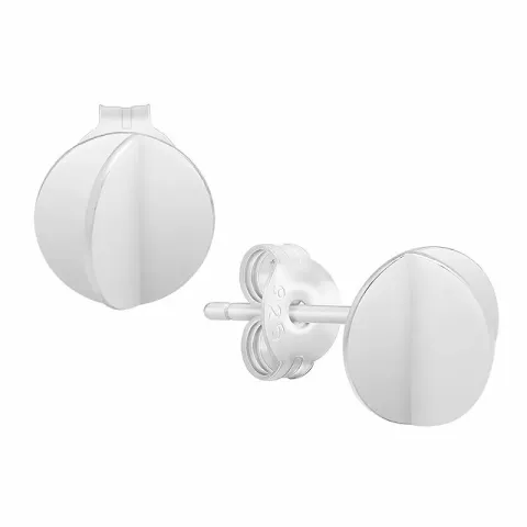 Runda abstrakt örhängestift i silver