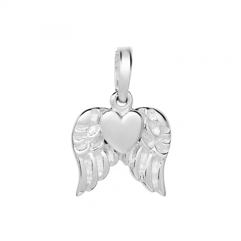 Hjärta ängel hängen i silver