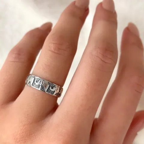 elefant ring i silver