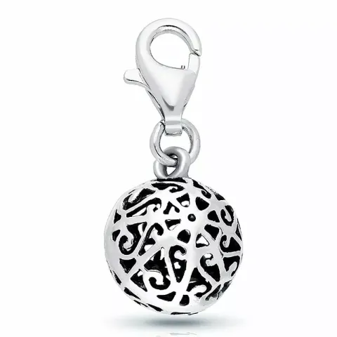 rund charms hängen i silver