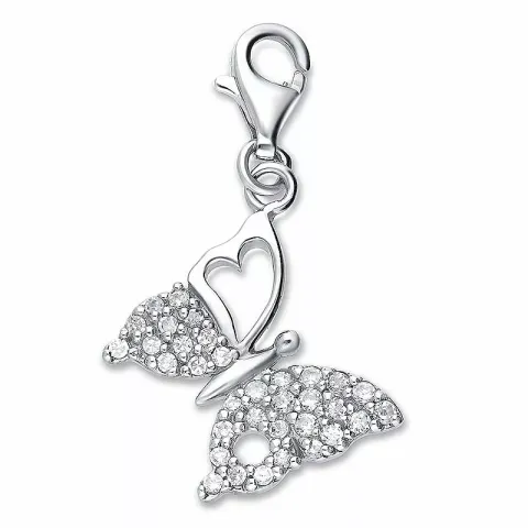 fjäril charms hängen i silver 