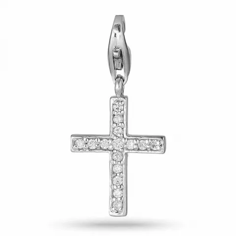 Lille kors charms hängen i silver 