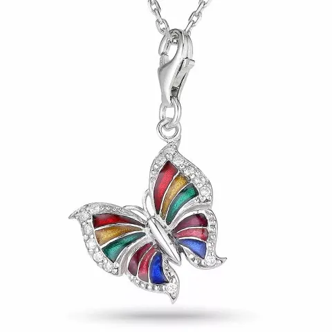 fjäril charms hängen i silver