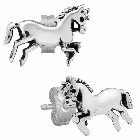 hästar örhängestift i silver