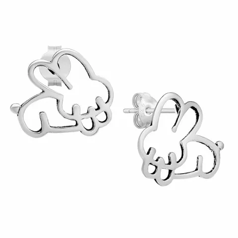 kanin örhängestift i silver