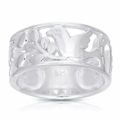 Bred fåglar ring i silver