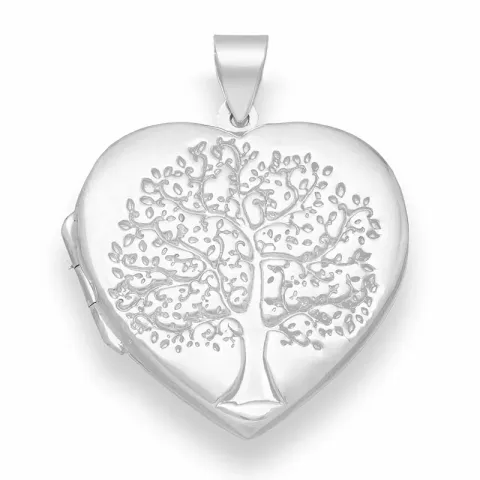 hjärta livets träd hängen i silver