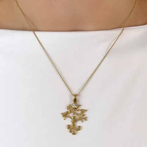 livets träd hängen i förgyllt silver