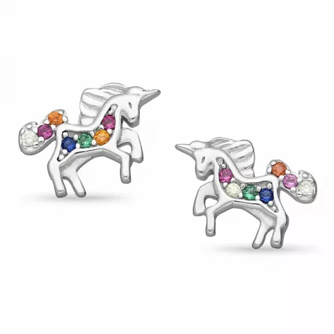 hästar multifärgade zirkon örhängen i silver