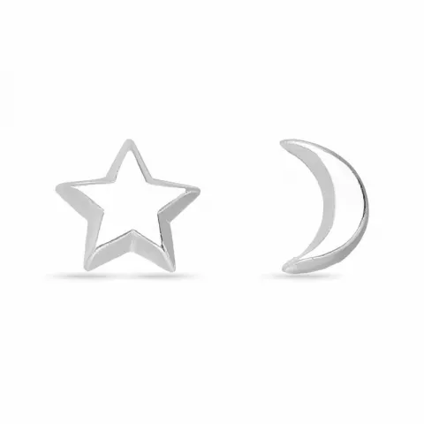 måne och stjärna örhängestift i silver