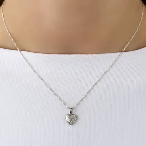 hjärta hängen i silver